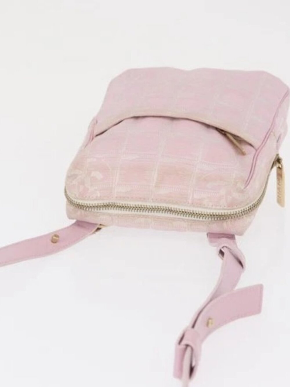 CHANEL New Travel Line Shoulder Bag Nylon Pink Gold CC Auth 163276 - Picture 6 of 15